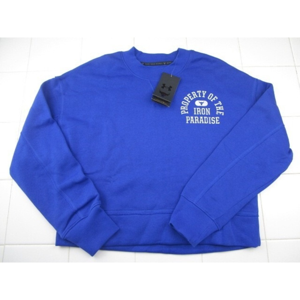 Under Armour Project Rock Cropped Iron Paradise Women's XS Fleece Sweatshirt